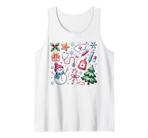 Krankenschwester Weihnachten Männer Frauen Kinder Krankenpflege Crew Cute Xmas Nurse Tank Top von Christmas Nurse Men Women Apparel Clothes Ideas