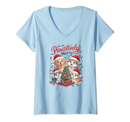 Damen Pawsitively Hampster für Hunde, Katzen, Kaninchen, Hampster T-Shirt mit V-Ausschnitt Damen Pawsitively Hampster für Hunde, Katzen, Kaninchen, Hampster T-Shirt mit V-Ausschnitt von Christmas Pet Humor Apparel Gifts by Anastasia