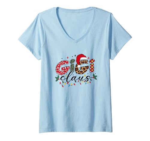 Damen Weihnachten Gigi Claus T-Shirt mit V-Ausschnitt Damen Weihnachten Gigi Claus T-Shirt mit V-Ausschnitt von Christmas Phiz