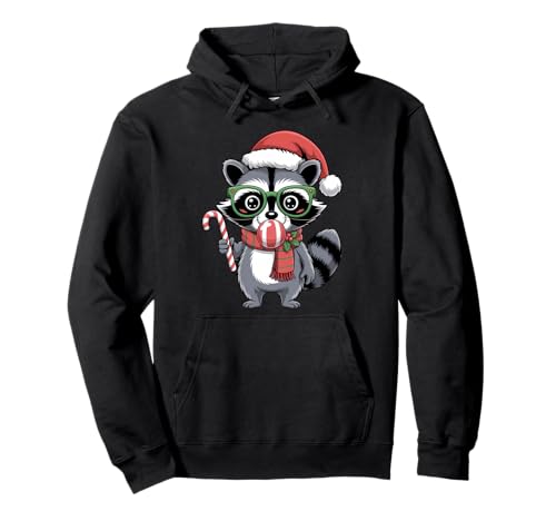 Süßer Weihnachtswaschbär in roter Brille Bubble Herren Damen Kinder Pullover Hoodie von Christmas Raccoon Apparel