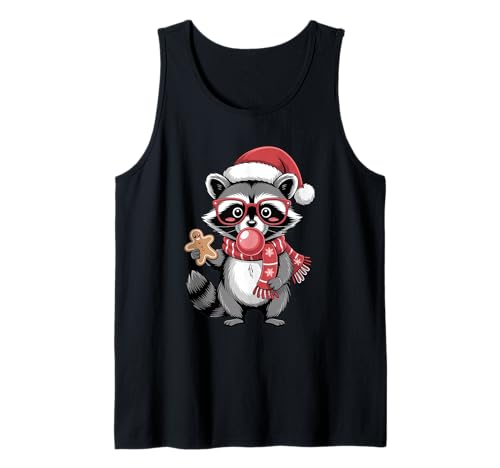 Weihnachtlicher Waschbär in roter Brille Bubble Herren Damen Kinder Xmas Tank Top von Christmas Raccoon Apparel