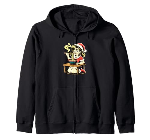 Anime Ramen Xmas Kawaii Santa Girl isst japanische Nudeln Kapuzenjacke Anime Ramen Xmas Kawaii Santa Girl isst japanische Nudeln Kapuzenjacke von Christmas Ramen Anime Kawaii Santa Holiday Tee