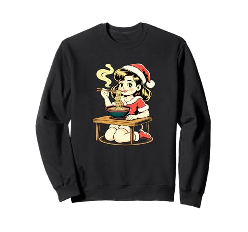 Anime Ramen Xmas Kawaii Santa Girl isst japanische Nudeln Sweatshirt Anime Ramen Xmas Kawaii Santa Girl isst japanische Nudeln Sweatshirt von Christmas Ramen Anime Kawaii Santa Holiday Tee