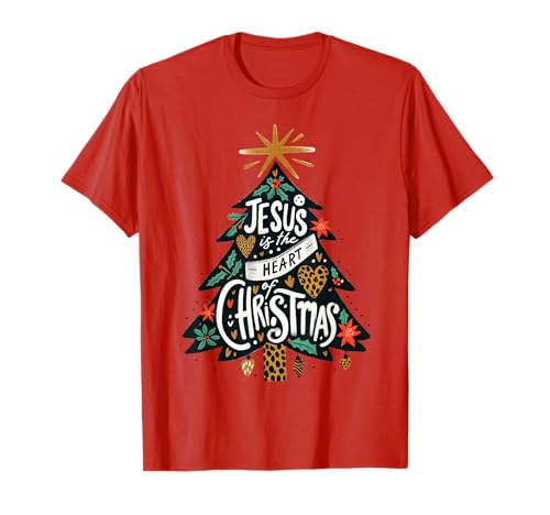 Jesus Christlicher Weihnachtsbaum Männer Frauen Kinder Xmas Religiös T-Shirt von Christmas Religious Men Women Apparel Clothes Idea