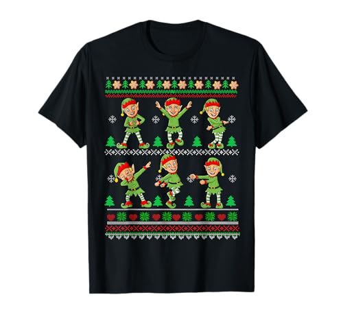 Ugly Dancing Elf Christmas Dance Challenge für Jungen, Mädchen und Kinder T-Shirt von Christmas Santa Boys Men Girls Xmas Squad Gifts