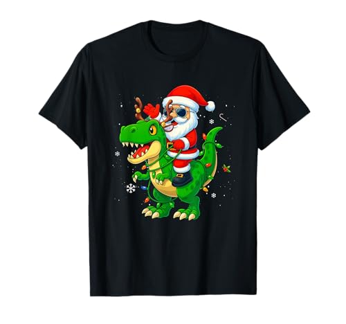 Weihnachtsmann reitet Dinosaurier Rindeer Xmas Kinder Jungen Herren T-Shirt Weihnachtsmann reitet Dinosaurier Rindeer Xmas Kinder Jungen Herren T-Shirt von Christmas Santa Boys Men Girls Xmas Squad Gifts