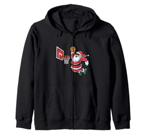 Basketballkorb für Herren, Jungen, Kinder Kapuzenjacke Basketballkorb für Herren, Jungen, Kinder Kapuzenjacke von Christmas Santa Claus Dunking basketball Boys Kids