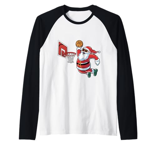 Basketballkorb für Herren, Jungen, Kinder Raglan von Christmas Santa Claus Dunking basketball Boys Kids