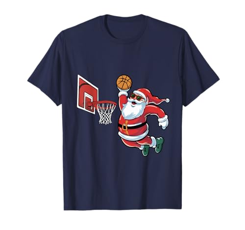 Basketballkorb für Herren, Jungen, Kinder T-Shirt Basketballkorb für Herren, Jungen, Kinder T-Shirt von Christmas Santa Claus Dunking basketball Boys Kids