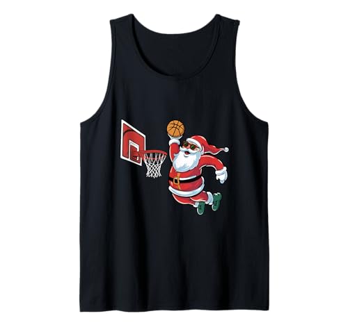Basketballkorb für Herren, Jungen, Kinder Tank Top von Christmas Santa Claus Dunking basketball Boys Kids