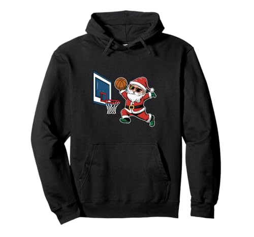 Lustiger Weihnachtsmann Dunking a Basketball Jungen Kinder Pullover Hoodie von Christmas Santa Claus Dunking basketball Boys Kids