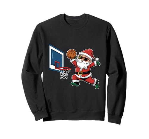 Lustiger Weihnachtsmann Dunking a Basketball Jungen Kinder Sweatshirt von Christmas Santa Claus Dunking basketball Boys Kids