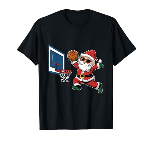 Lustiger Weihnachtsmann Dunking a Basketball Jungen Kinder T-Shirt von Christmas Santa Claus Dunking basketball Boys Kids