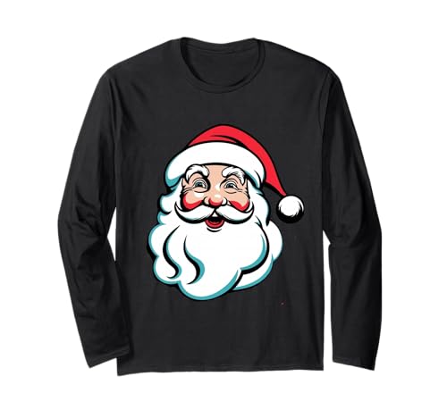 Herren Weihnachtsmann Gesicht Weihnachtsmann Gesichter Xmas Langarmshirt von Christmas Santa Gifts Store