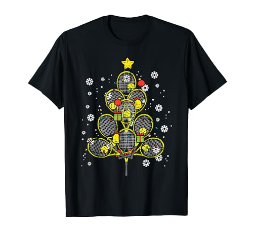 Schlafanzug für Jungen und Mädchen mit Tennis-Weihnachtsbaum-Motiv T-Shirt von Christmas Shirts Xmas Pajamas Men Women Kids Gift