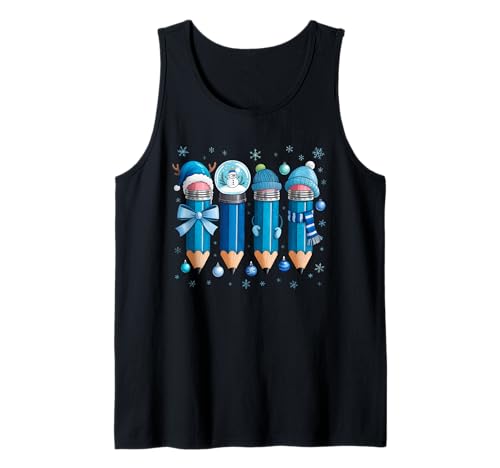 Lehrer Weihnachten Männer Frauen Kinder Schule Winter Urlaub Xmas Tank Top von Christmas Teacher Men Women Apparel Clothes Ideas