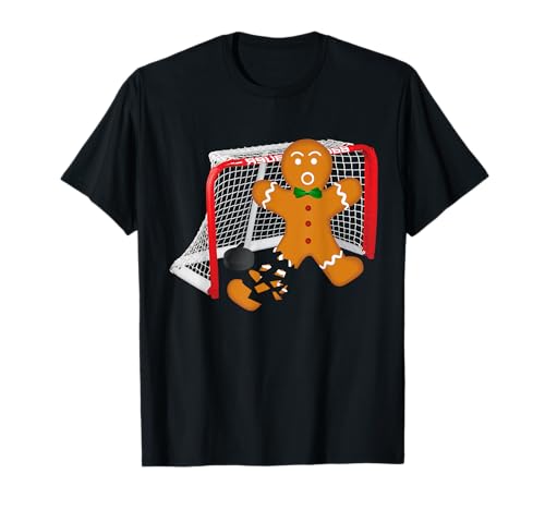 Hockeytorwart, lustiges Weihnachts-Lebkuchen-T-Shirt für Herren, Weihnachtsgeschenke T-Shirt von Christmas Tee Gifts