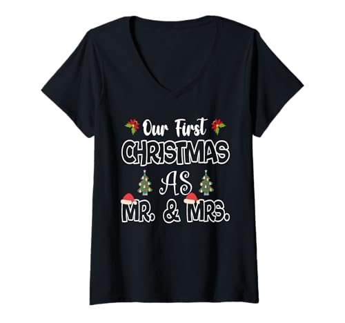Damen Niedliche Weihnachtsbaumglocken, passendes Familienhemd T-Shirt mit V-Ausschnitt Damen Niedliche Weihnachtsbaumglocken, passendes Familienhemd T-Shirt mit V-Ausschnitt von Christmas Tree Matching Holiday Bell Family Outfit