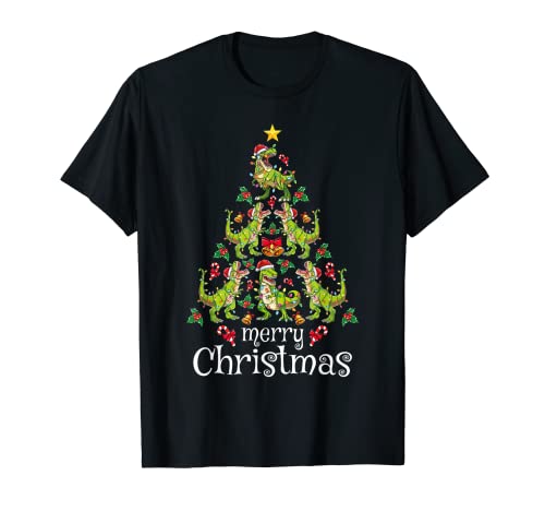 Merry Christmas T Rex Boys Kids Christmas Tree Rex T-Shirt von Christmas Tree Rex T-shirt for Boys Kids Toddlers