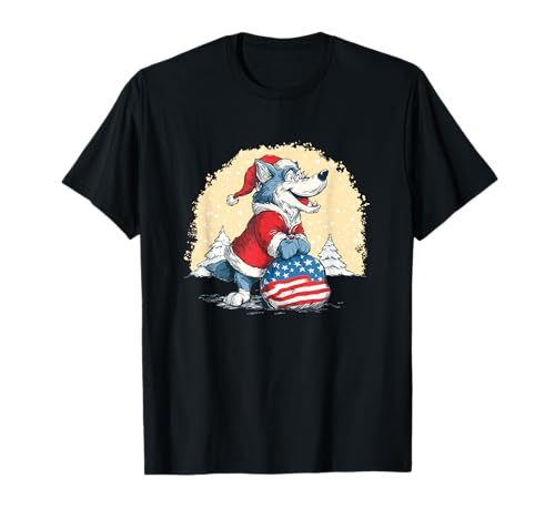 Lustiger Cartoon-Wolf im Weihnachtsstil für Erwachsene und Kinder T-Shirt Lustiger Cartoon-Wolf im Weihnachtsstil für Erwachsene und Kinder T-Shirt von Christmas Wolf Outfit