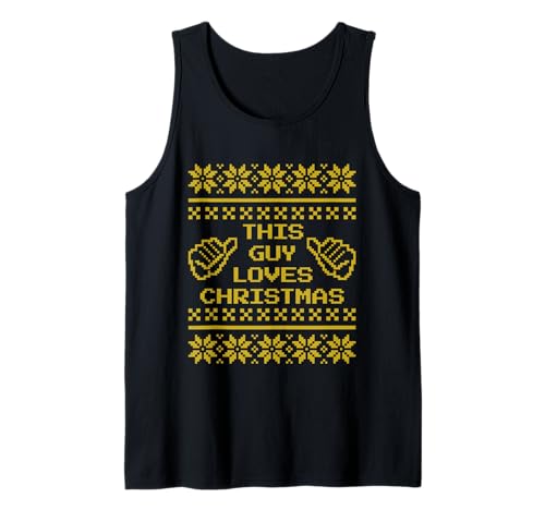 Herren Dieser Kerl liebt Weihnachten, hässliches Pullover-Muster, Pixel-Design Tank Top von Christmas Xmas Navidad Merch (Men Women Children)