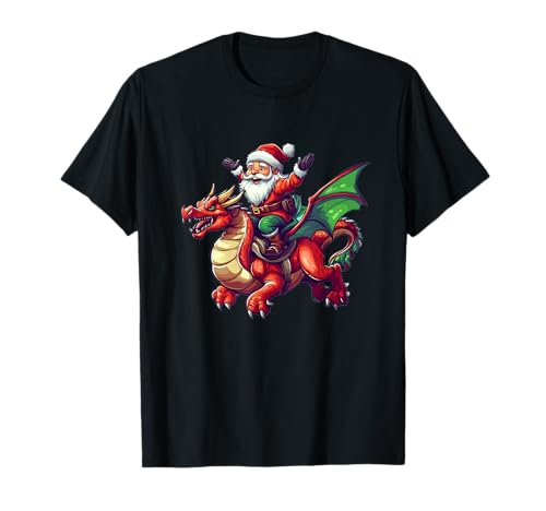 Drachen-Weihnachtsmann-Outfit für Festliche Jungen und Mädchen T-Shirt Drachen-Weihnachtsmann-Outfit für Festliche Jungen und Mädchen T-Shirt von Christmas riding Dragon