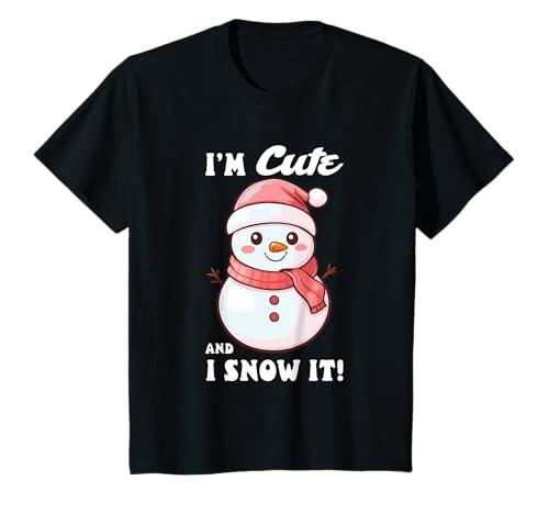 Kinder Weihnachten Cute and I Snow It T-Shirt von Christmas