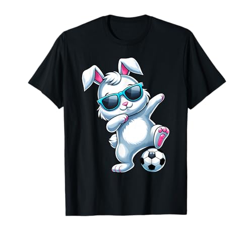 Lustiges Dabbing Bunny spielt Fußball Ostern Tag Jungen Mädchen T-Shirt von Christmas