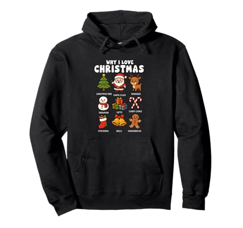 Why I Love Christmas Santa Rentier Schneemann Jungen Mädchen Kinder Pullover Hoodie von ChristmasAxis1