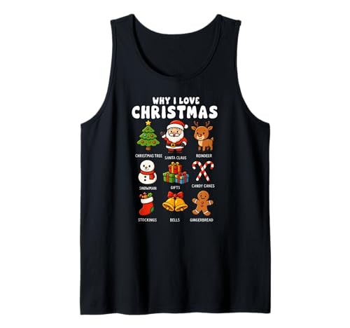 Why I Love Christmas Santa Rentier Schneemann Jungen Mädchen Kinder Tank Top von ChristmasAxis1