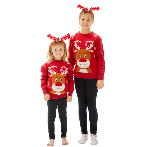 Christmassweats Weihnachtspulli Kinder | Weihnachtspullover Lustig für Jungen & Mädchen | Funny Christmas Sweater | Weihnachts Bekleidung für Kinder | Weihnachtsoutfit Loving Reindeer von Christmassweats