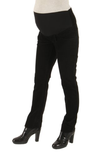 Christoff Damen Cord- Umstandshose Skinny/Slim Fit Umstandsmode Umstandskleidung 131/51 (42, schwarz(Black)) von Christoff
