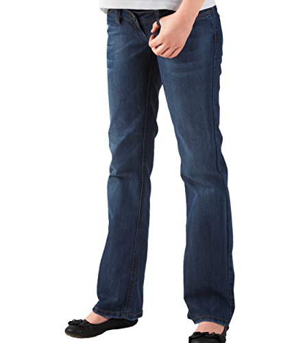 Christoff Umstandshose Schwangerschaftsjeans Schlaghose - Boot Cut - hoher Bund - elastisches Comfort-Bauchband - 367/95/84 - blau - 38 / L36 von Christoff