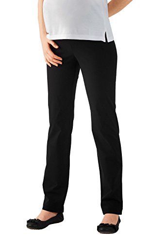 Christoff Umstandshose Schwangerschaftshose Jersey-Hose Dora - Straight Fit Stretch-Hose - hoher Bund - 53/33/9 - schwarz - 36 / L34 von Christoff