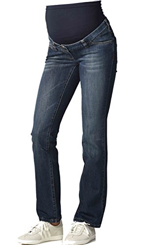 Christoff Umstandsjeans Schwangerschaftsjeans Five-Pocket-Hose - Boot Cut - klassischer Freizeitlook - elastisches Bauchband - 373/91/8 - blau - 36 / L34 von Christoff