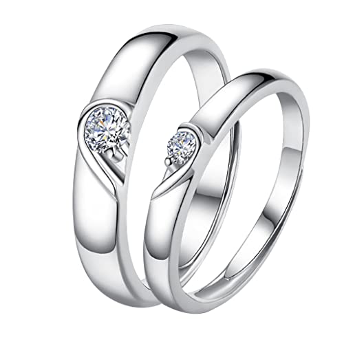 Christol Ring Herzform Liebhaber Paar Ring einfacher passender Knuckle Ring Verlobung Hochzeit verstellbarer Ring Schmuck Geschenk für Männer und Frauen von Christol