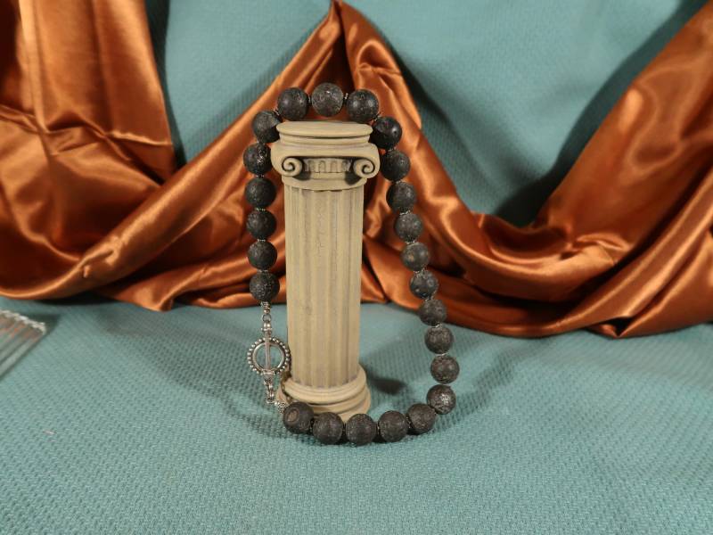 Lava Perlenkette, Halskette Aus Erstarrten Lavaperlen, Lavaperlen Und Silber, Lavaperlen - Silberhalskette, Große Perlen Unisex Lava Perlenkette, Halskette Aus Erstarrten Lavaperlen, Lavaperlen Und Silber, Lavaperlen - Silberhalskette, Große Perlen Unisex von ChristophCreations
