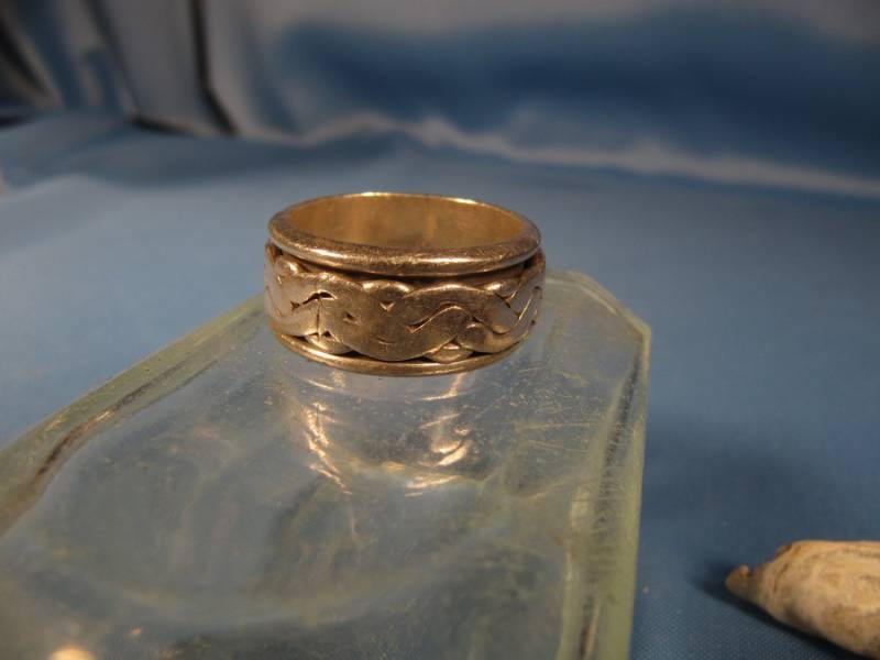 Silber Spinner Ring, Made in Mexico 925, Silber Ring Aus Mexiko, Größe 9-1/4, Unisex Marked Drehring Der Mitte von ChristophCreations