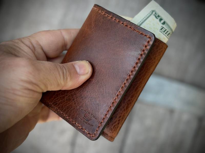 Echte Tennessee Whisky Gewachste Leder Trifold Brieftasche von ChristophJoseph