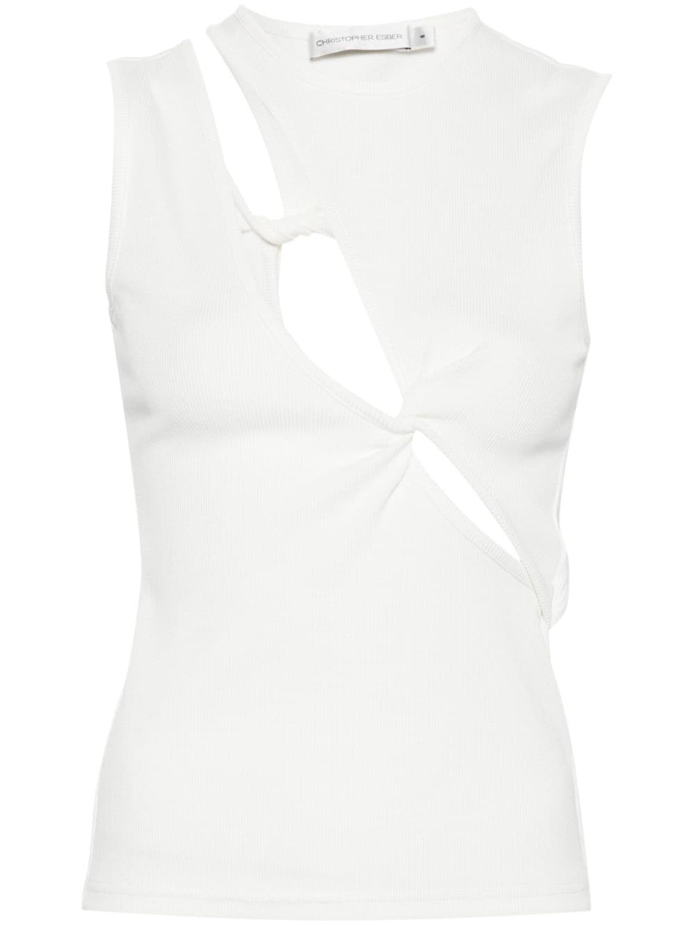 Christopher Esber Geripptes Oblix Twist Tanktop - Weiß von Christopher Esber