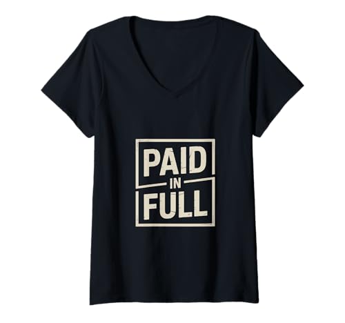 Damen Christlich Glaube Paid In Full Erlöst Durch Christus T-Shirt mit V-Ausschnitt Damen Christlich Glaube Paid In Full Erlöst Durch Christus T-Shirt mit V-Ausschnitt von Christus Kreuz Glaube Christlich Erlöst Durch