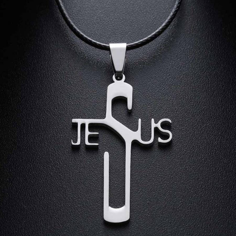 Christuskraft - Jesus Schrift Kreuz Halskette Christuskraft - Jesus Schrift Kreuz Halskette von Christuskraft