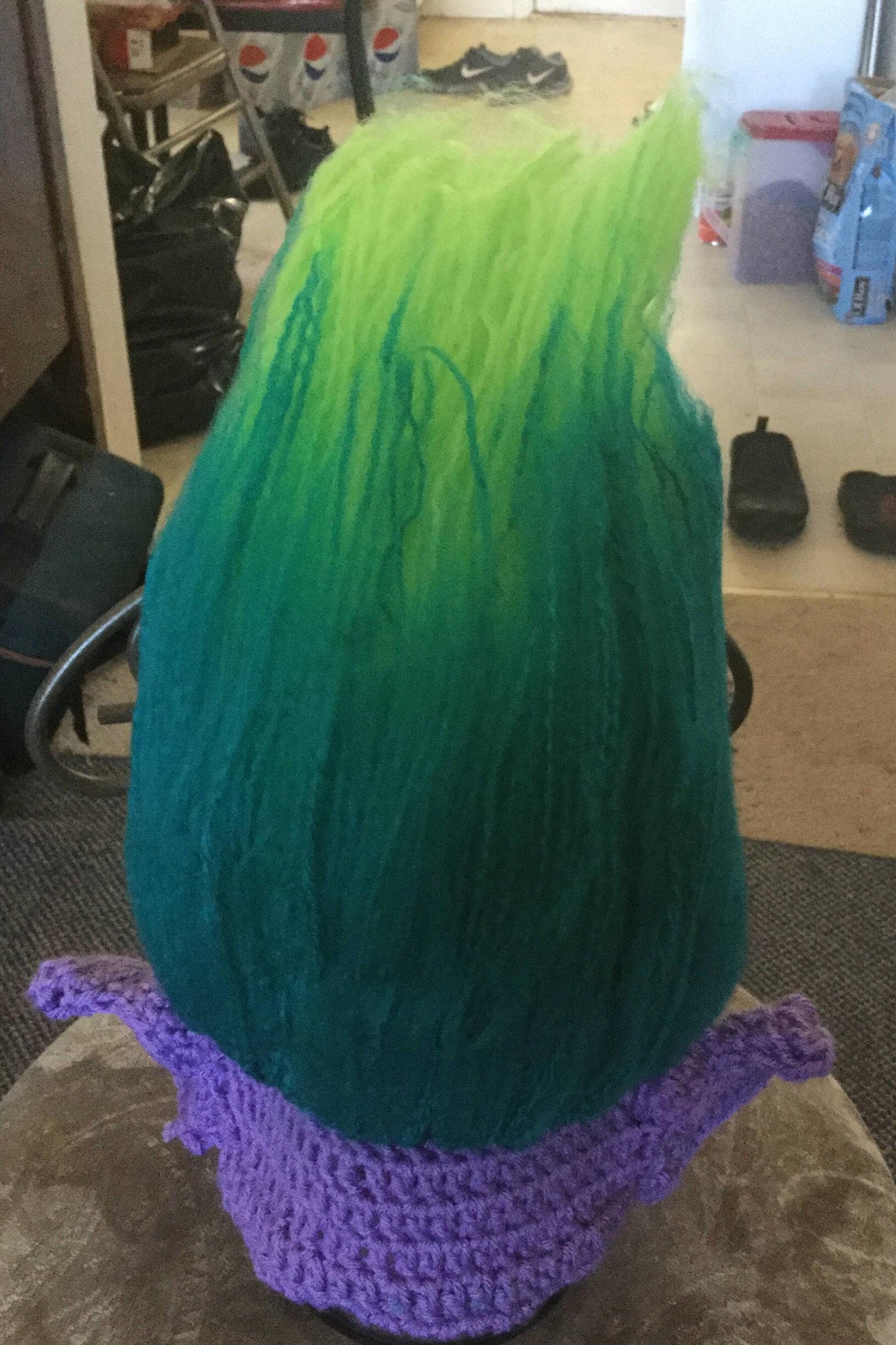 Creek Trolls Hut Gehäkelt, Weihnachtsgeschenk, Requisite Für Lustige Fotos, Perücke Zum Anziehen von Christycrochethats