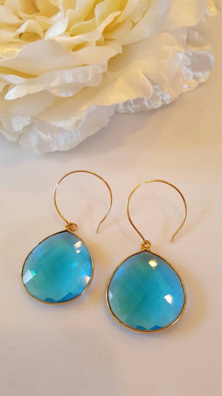 Blaue Topas Echte Ohrringe von ChristysArtCreations