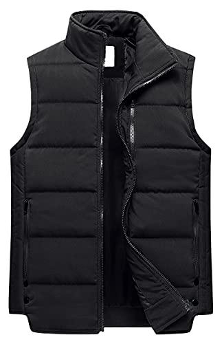 Damen Puffer Weste Casual Stehkragen Steppweste Outdoor Gepolstert Skiweste - Schwarz - Medium von Chrisuno