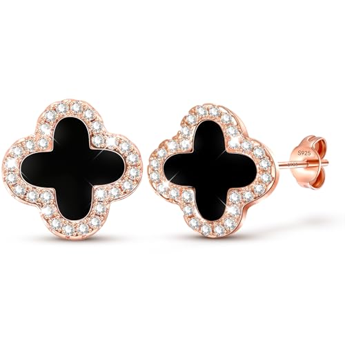 Forever Love Kleeblatt Ohrringe Rosegold Ohrringe Damen Ohrstecker Rosegold Ohrstecker Damen Schwarz Vierblättriges Kleeblatt Dupes Schmuck Geschenk Für Frauen,1.4CM Forever Love Kleeblatt Ohrringe Rosegold Ohrringe Damen Ohrstecker Rosegold Ohrstecker Damen Schwarz Vierblättriges Kleeblatt Dupes Schmuck Geschenk Für Frauen,1.4CM von Chritice