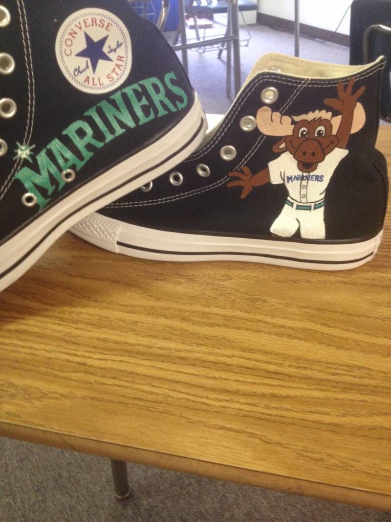 Seattle Mariners Handbemalte Schuhe Seattle Mariners Handbemalte Schuhe von ChromeReflections
