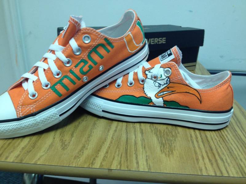 University Of Miami Handbemalte Schuhe von ChromeReflections
