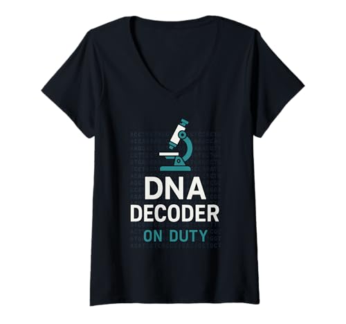 Damen Cytogenetic Tech Genetics Lab DNA Analyse Karyotyp Humor T-Shirt mit V-Ausschnitt von Chromosome Scientist Molecular Biology DNA