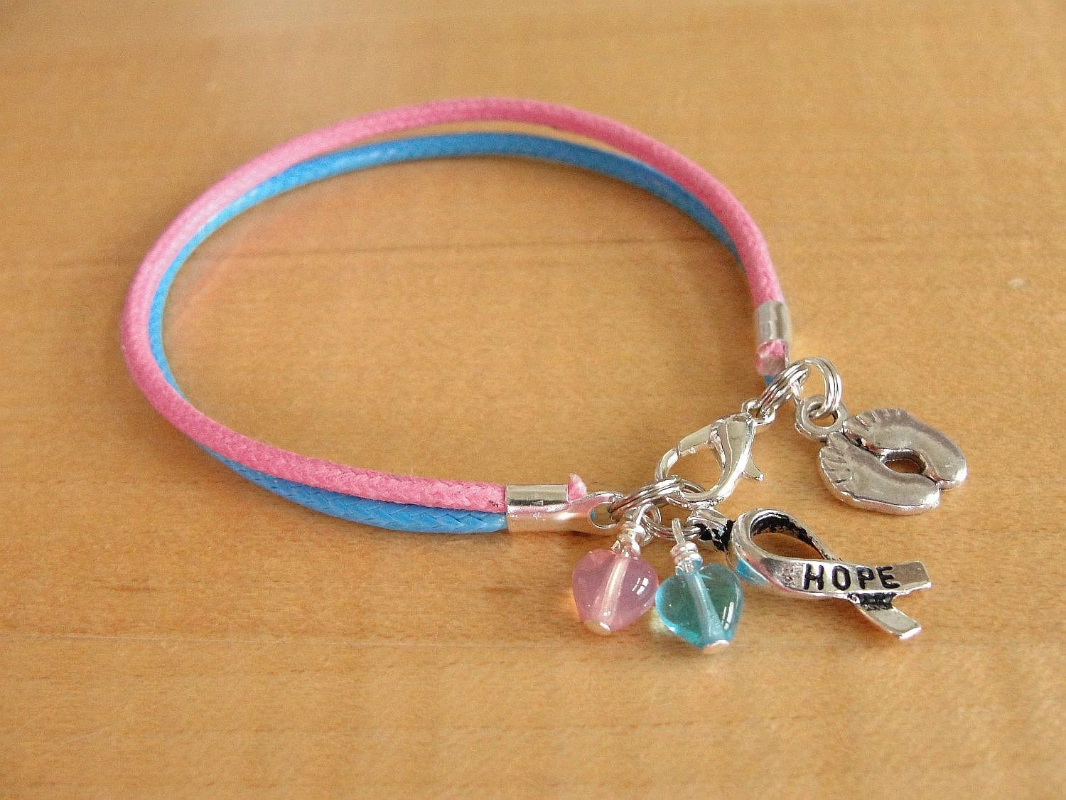 Rosa Und Blau Bewusstsein Armband | Baumwolle - Sids, Geburtsfehler, Cdh, Fas, Säuglingsverlust, Gaumenspalte von ChronicallyCaring